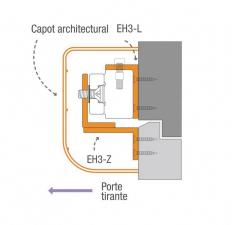 Capot architectural compatible pour ventouse électromagnétique EH3