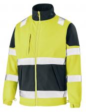 Veste haute visibilité softshell EKINOX T317 CEPOVETT - jaune fluorescent/bleu marine