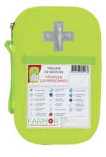 Trousse de secours "véhicule" jaune fluorescent 2/4 personnes