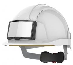 Casque de chantier avec porte-badge