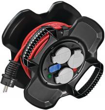 Enrouleur COMPACT X-GUM - 3 prises à clapets + 2 prises-chargeur USB
