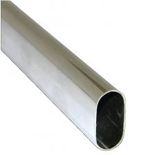 Tube de penderie ovale chromé