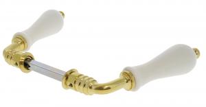 Lot De Poignées De Porte Boutons En Porcelaine & Laiton – Vintage – Déco