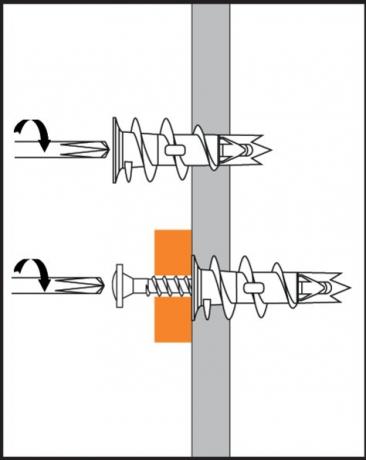 Cheville zamak autoperceuse pour placo/plaque de plâtre - pour vis