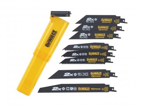 Coffret 8 lames de scie sabre + boîte de rangement - DT2443L