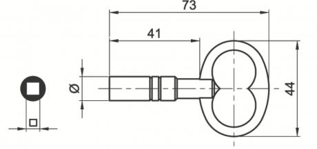 CLE CARRE FEMELLE 6MM ACIER