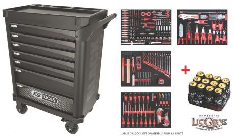 Servante BLACK EDITION 7 tiroirs équipée de 309 outils - qualité  professionnelle - Champion Direct