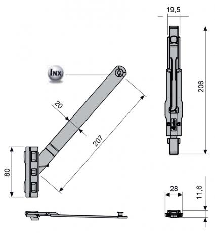 Compas limiteur d'ouverture 5-21021 PVC et bois - FERCO