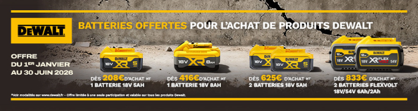 Batteries offertes Dewalt